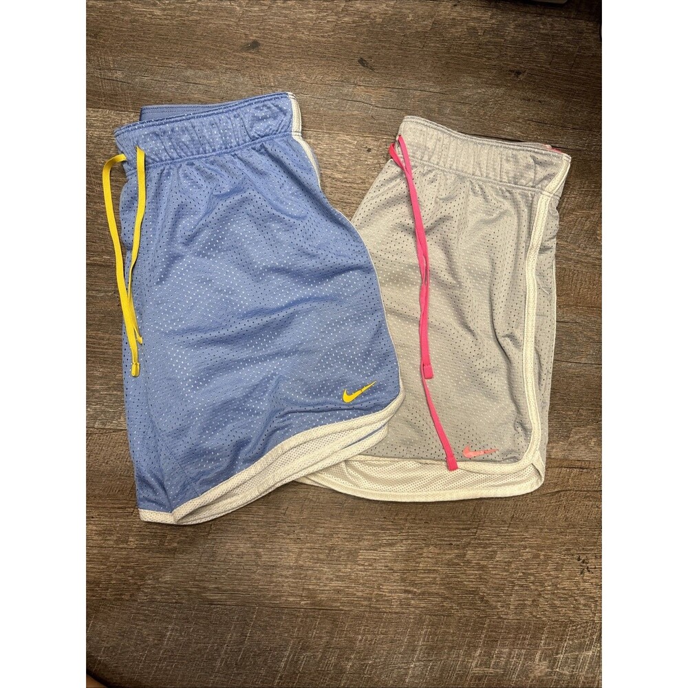 Nike Dri-FIT Tempo Shorts Girl L Blue Gray Mesh Running Training Athletic Lot 2